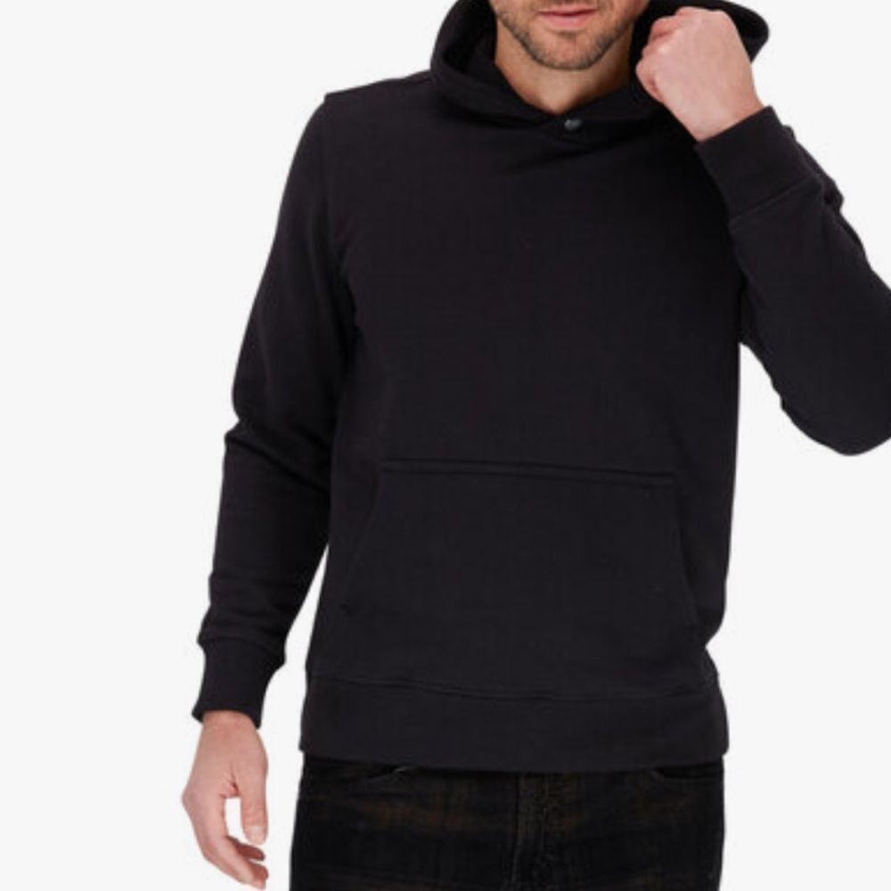 BLDWN Cale Textured Knit Sweatshirt Hoodie Black Mens XL